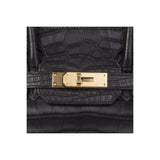 Hermes Black Matte Crocodile Birkin Bag
