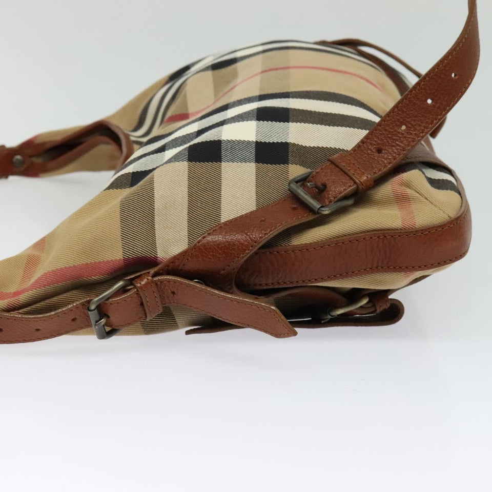 Burberry House Check Brown Canvas Shoulder Bag ( )