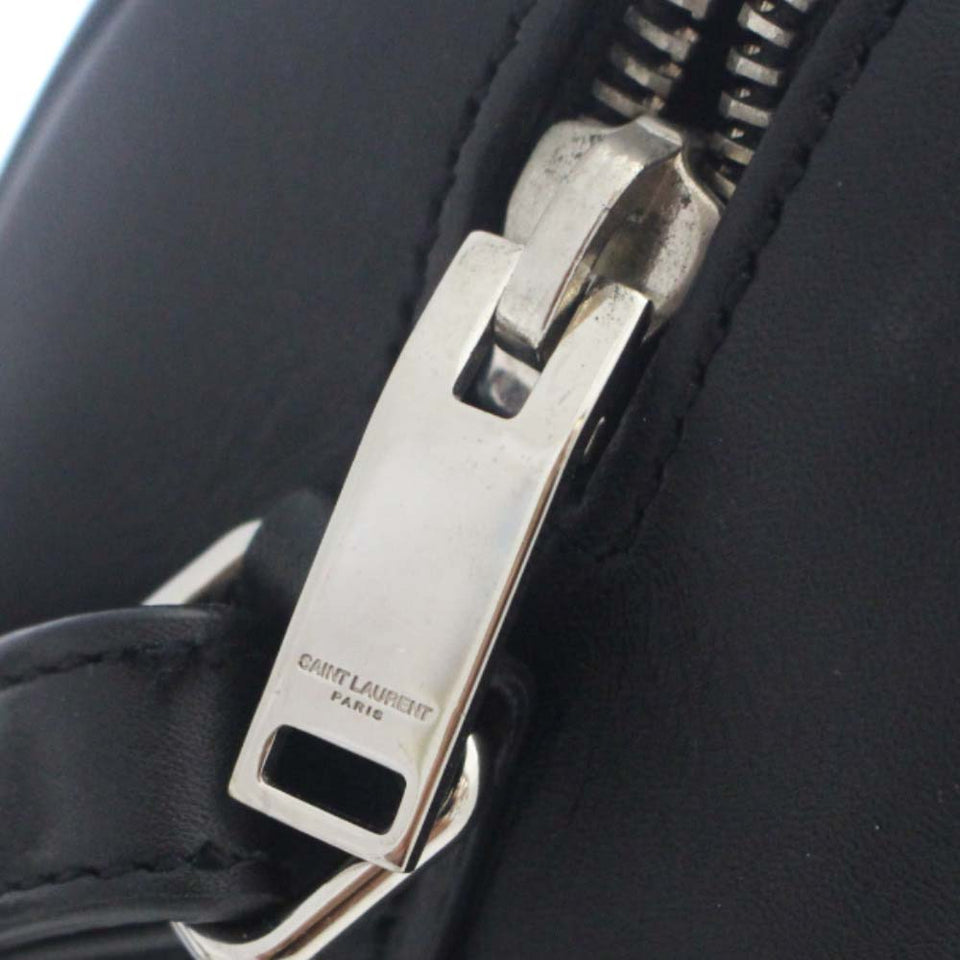 Saint Laurent- Paris Chain Shoulder Bag Baby Duffle Black White Leather