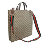 Gucci Supreme Courrier 2Way Tiger Patch Tote- Beige PVC