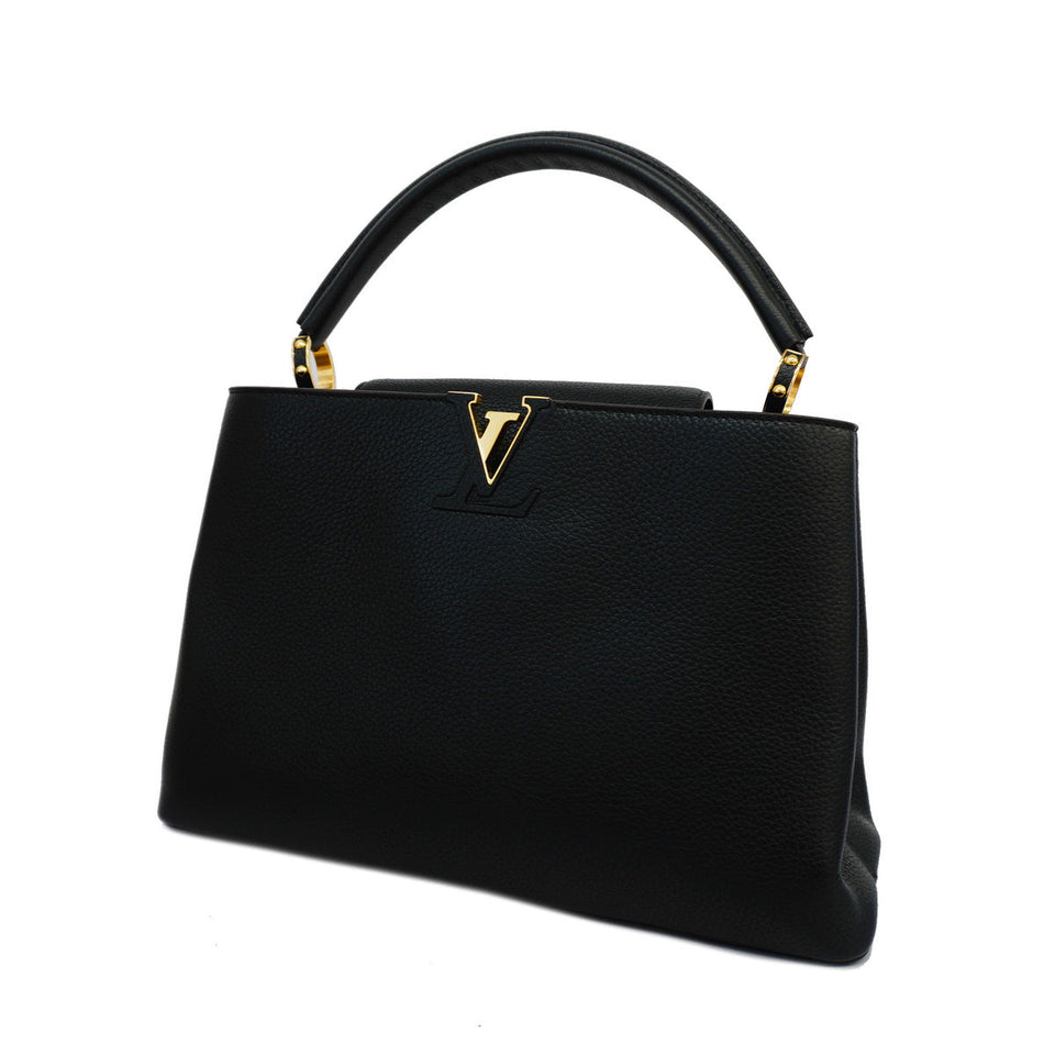 Louis Vuitton Handbag Taurillon Capucines MM Black