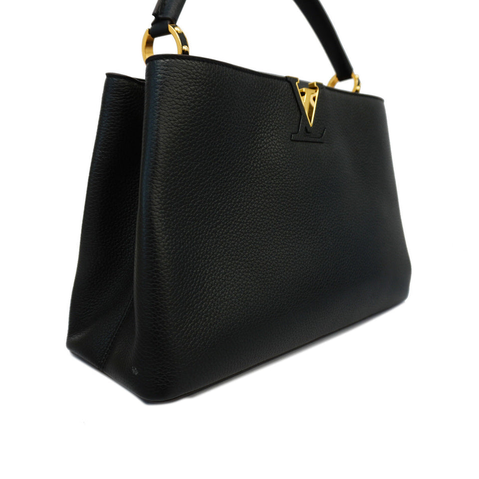 Louis Vuitton Handbag Taurillon Capucines MM Black
