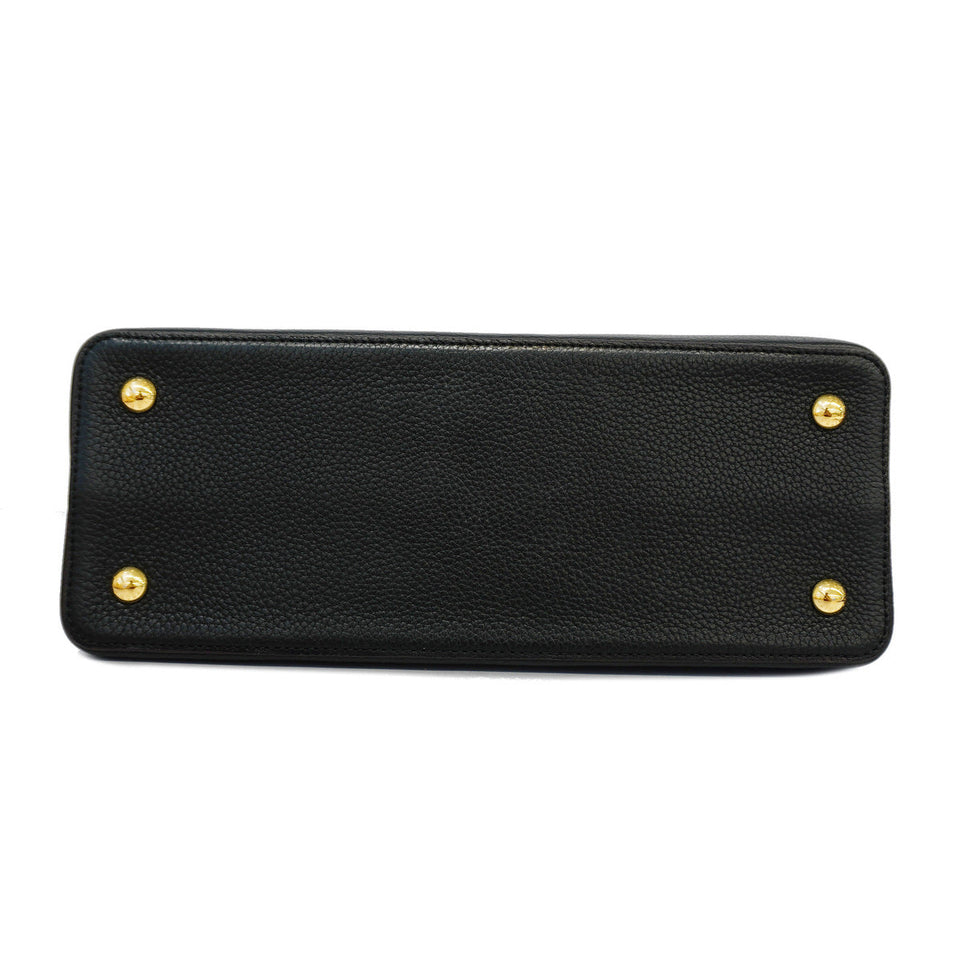 Louis Vuitton Handbag Taurillon Capucines MM Black
