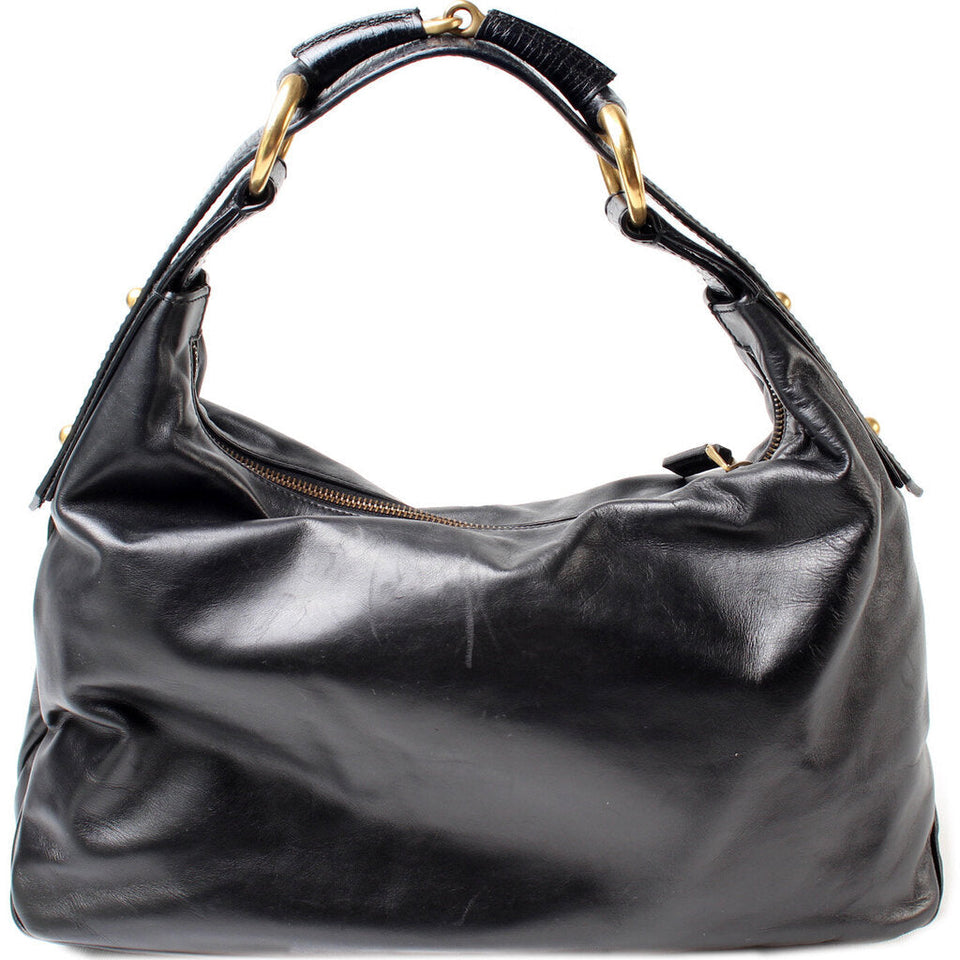 Gucci 115867 Horsebit Leather Hobo Bag