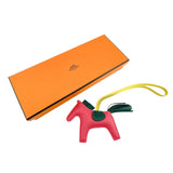 Hermes key ring lambskin pink Bag charm Anyo Miro Rodeo MM unisex(Unisex)