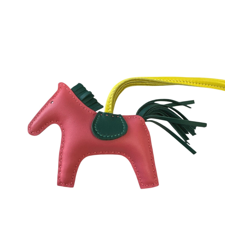 Hermes key ring lambskin pink Bag charm Anyo Miro Rodeo MM unisex(Unisex)
