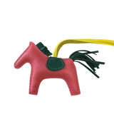 Hermes key ring lambskin pink Bag charm Anyo Miro Rodeo MM unisex(Unisex)