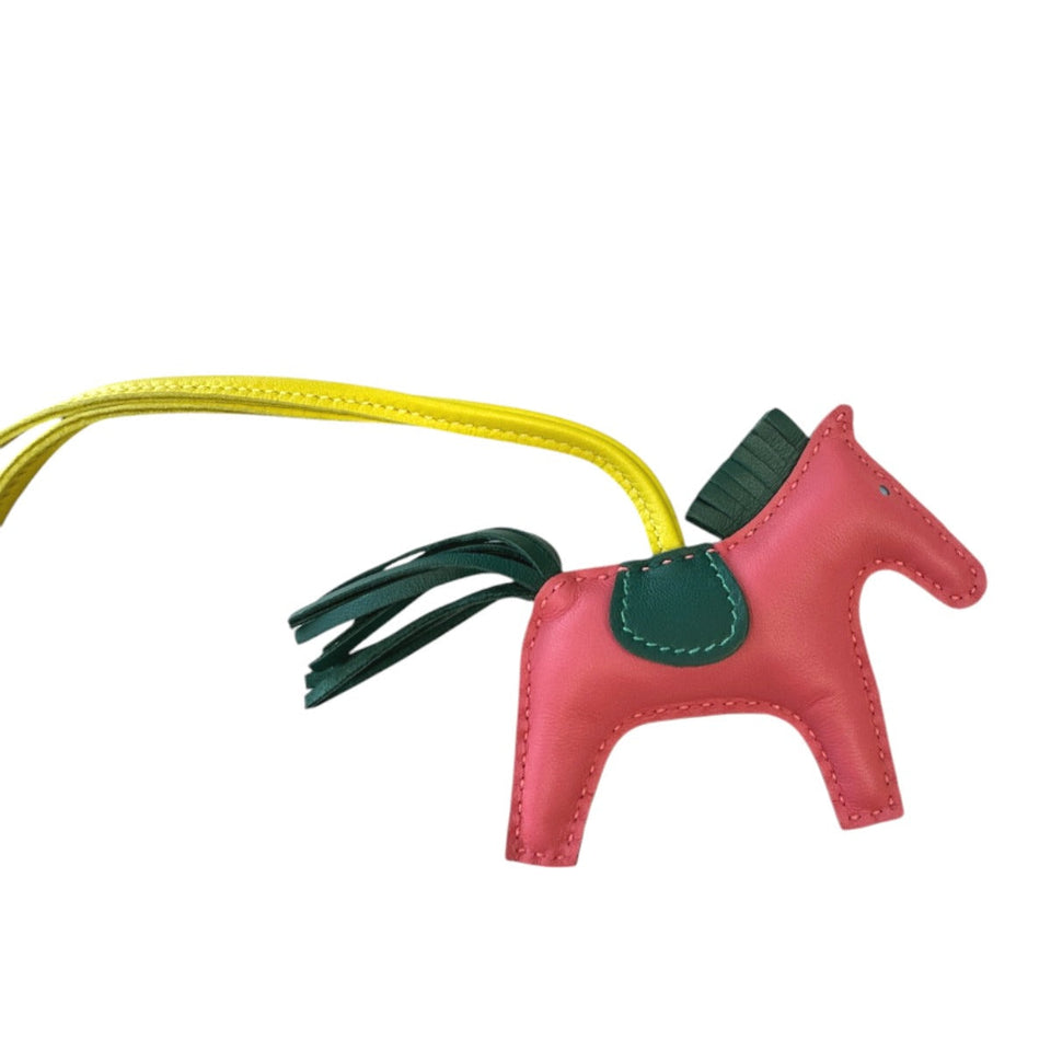 Hermes key ring lambskin pink Bag charm Anyo Miro Rodeo MM unisex(Unisex)