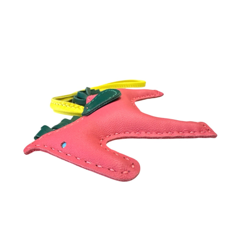 Hermes key ring lambskin pink Bag charm Anyo Miro Rodeo MM unisex(Unisex)