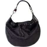 Gucci 179778 Horsebit Canvas Hobo Bag