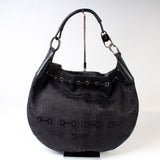 Gucci 179778 Horsebit Canvas Hobo Bag