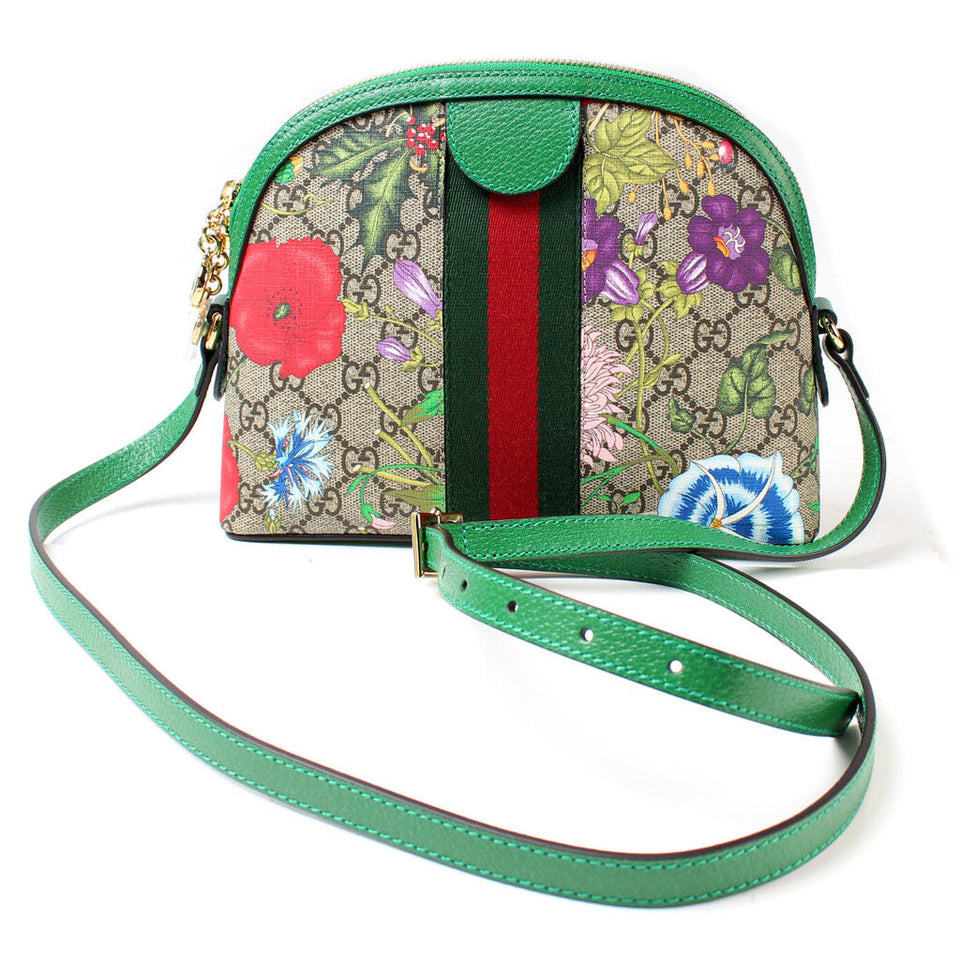 Gucci 499621 Ophidia GG Supreme Flora Small Crossbody Bag
