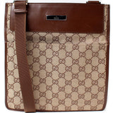 Gucci 019-0348 GG Canvas Flat Crossbody Bag