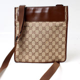 Gucci 019-0348 GG Canvas Flat Crossbody Bag