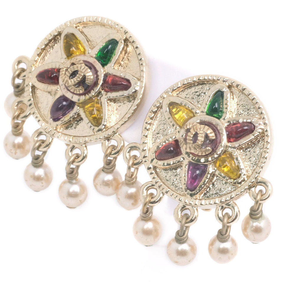 Chanel Coco Mark Earrings Fake Pearl 07P