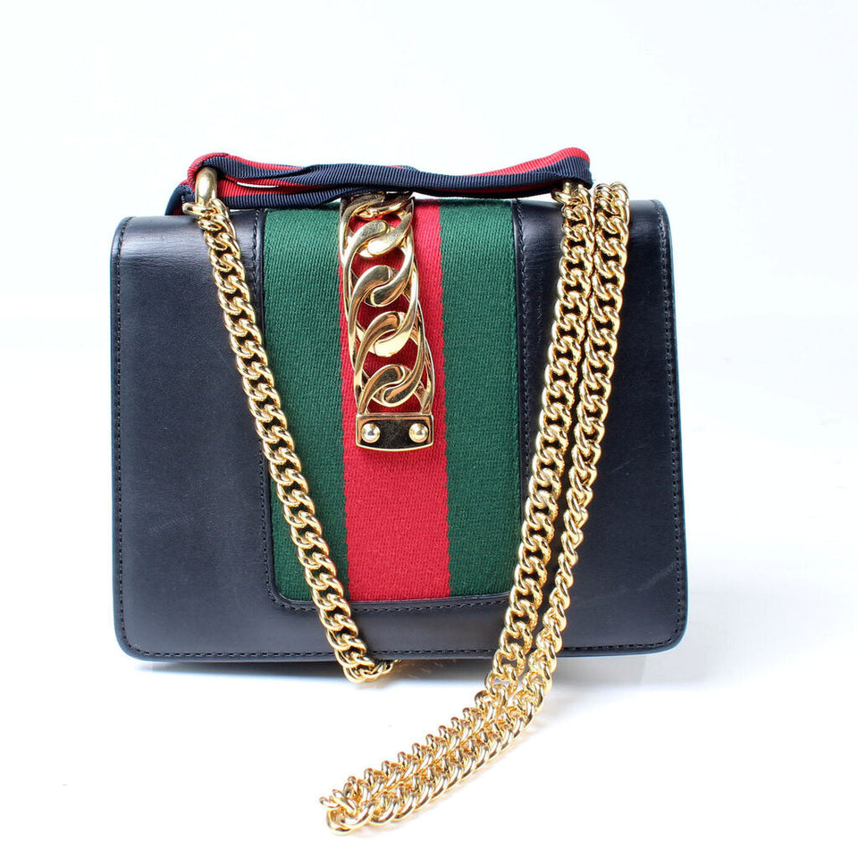 Gucci 431666 Sylvie Mini Leather Shoulder Bag