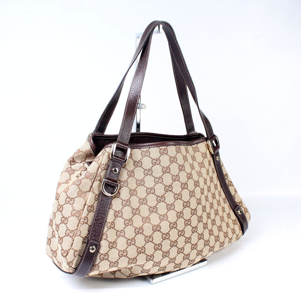 Gucci 130736 Abbey Canvas Tote Medium Bag