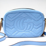 Gucci 448065 Marmont Mini Camera Blue Bag