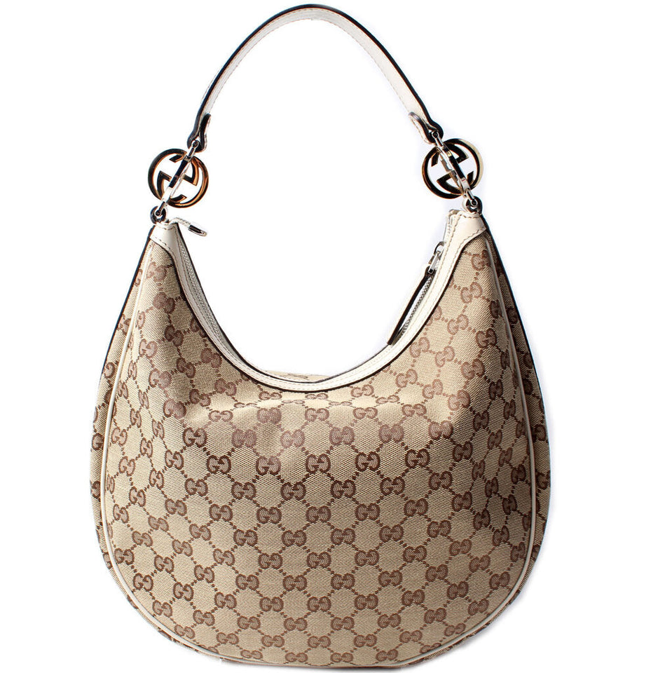 Gucci 232962 GG Canvas Twins Hobo Bag