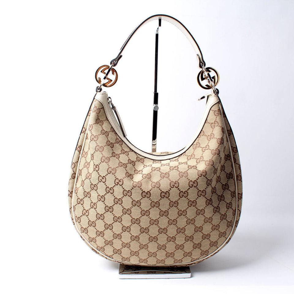 Gucci 232962 GG Canvas Twins Hobo Bag