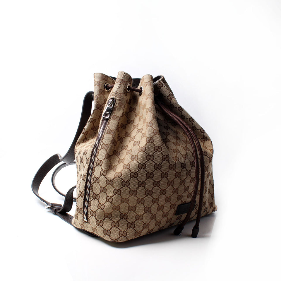 Gucci 449175 GG Canvas Drawstring Backpack Bag