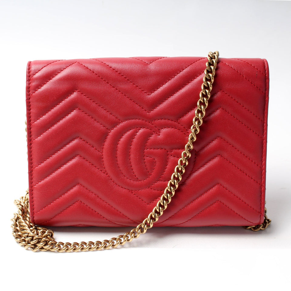 Gucci 474575 Marmont Chain Wallet Bag