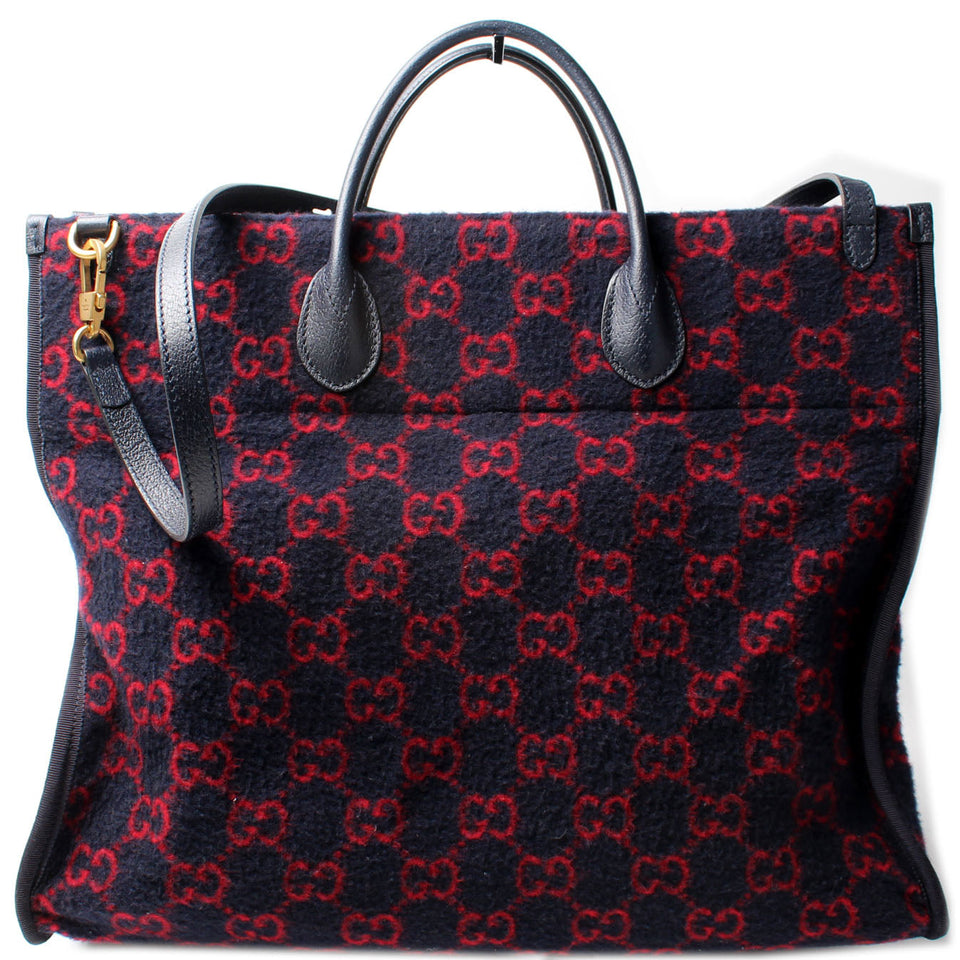Gucci 598169 GG Wool Tote Bag