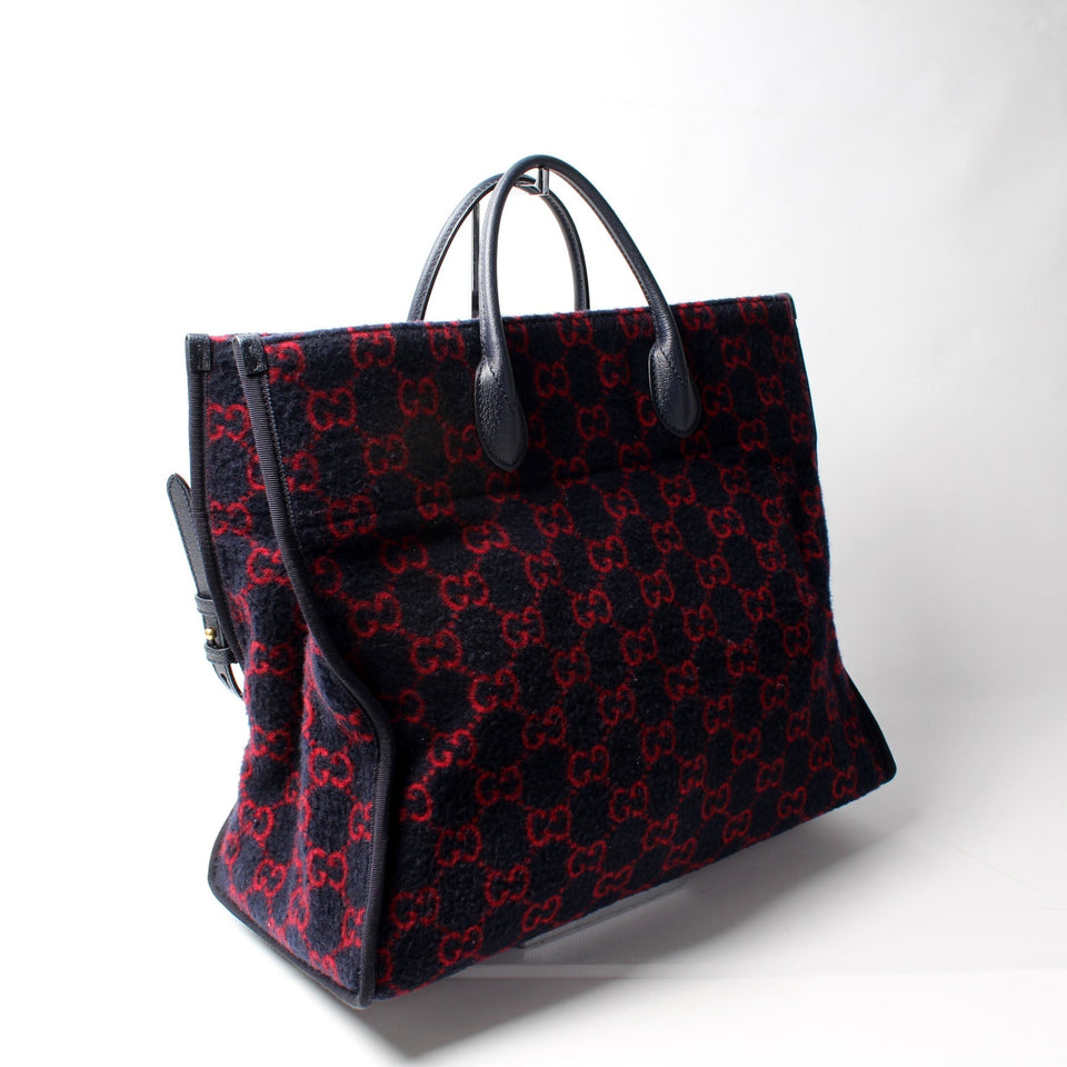 Gucci 598169 GG Wool Tote Bag