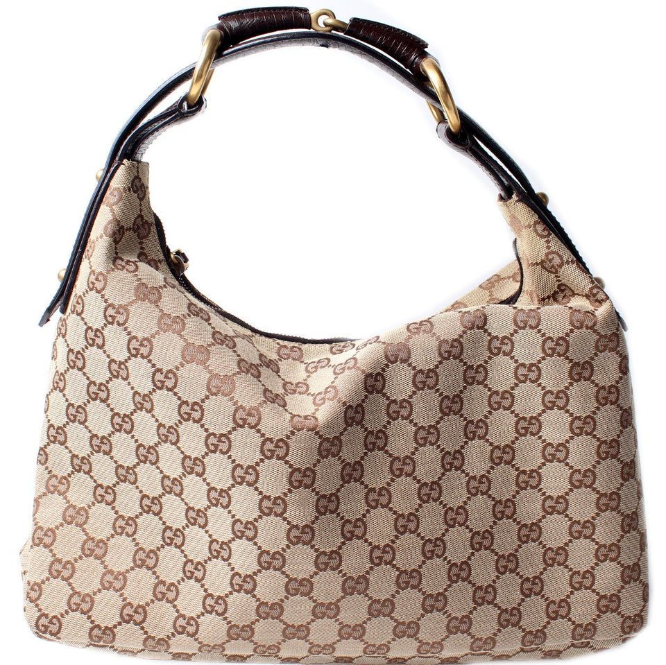 Gucci 115867 Horsebit GG Hobo Bag