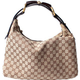 Gucci 115867 Horsebit GG Hobo Bag