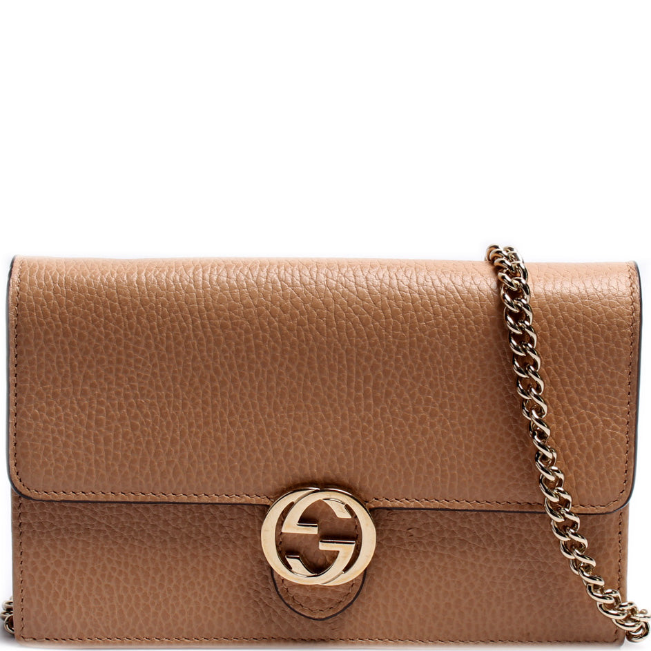 Gucci 510314 Dollar Calfskin Interlocking G Chain Wallet Bag
