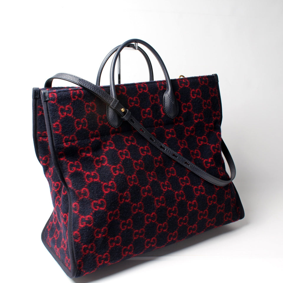 Gucci 598169 GG Wool Tote Bag
