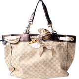 Gucci 153033 GG Canvas Positano Tote Bag