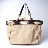 Gucci 153033 GG Canvas Positano Tote Bag