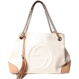 Gucci 308982 Linen Canvas Shoulder Medium Bag