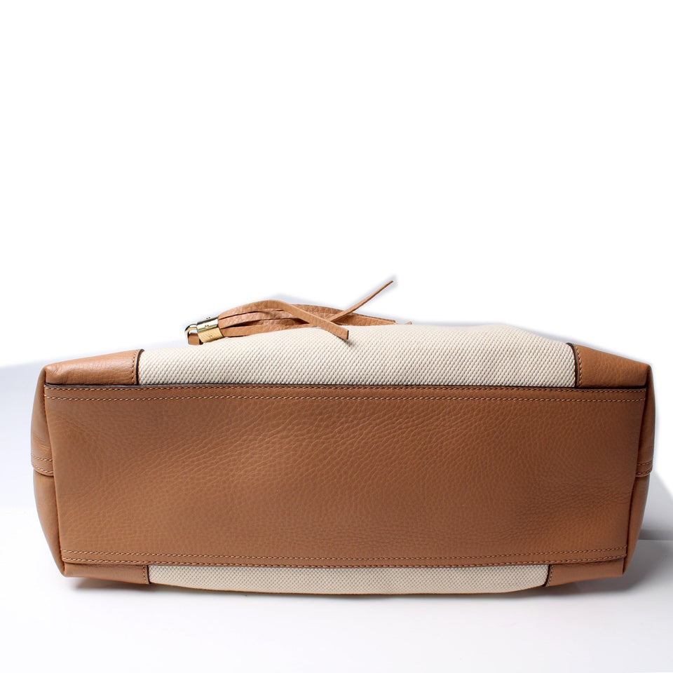 Gucci 308982 Linen Canvas Shoulder Medium Bag