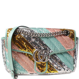 Gucci 443497 Marmont Shoulder Small Flap Sequin Bag