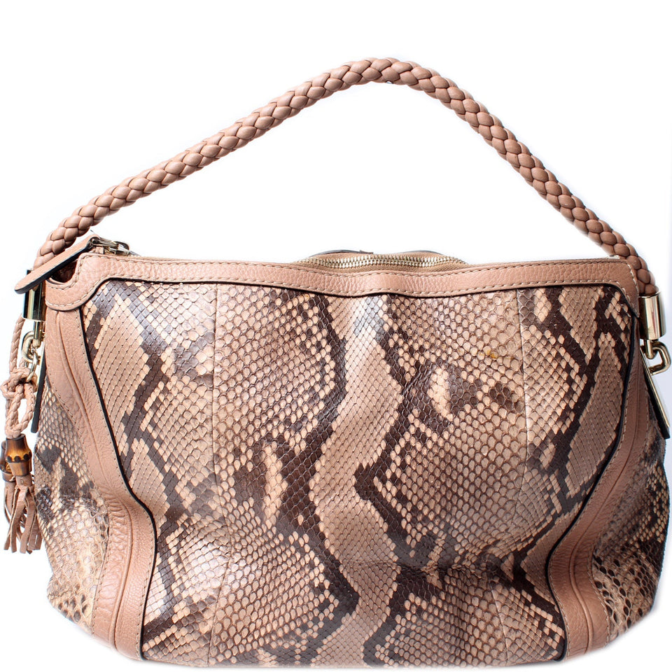 Gucci 269949 Bella Zip Top Snake Bag