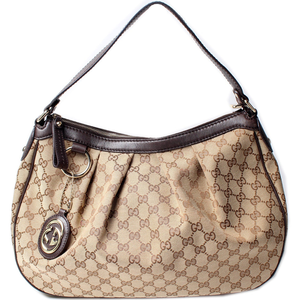 Gucci 232955 Sukey Hobo Medium GG Canvas Bag