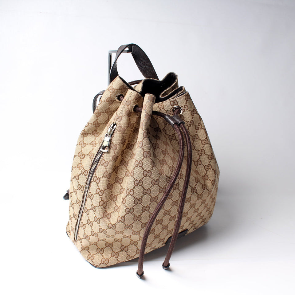 Gucci 449175 GG Canvas Drawstring Backpack Bag