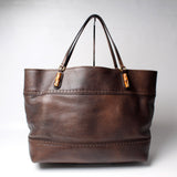 Gucci 339000 Bamboo Leather Tote Bag