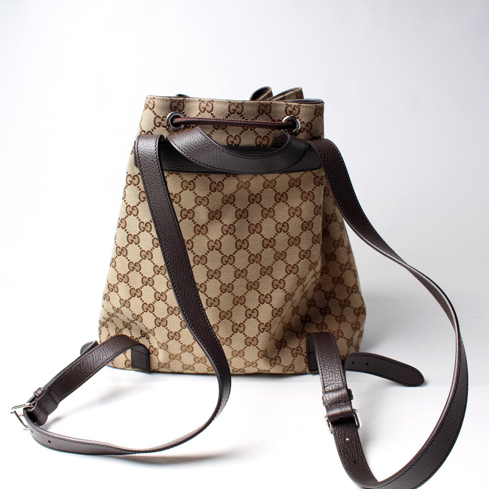 Gucci 449175 GG Canvas Drawstring Backpack Bag