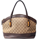 Gucci 339002 GG Bamboo Canvas Shoulder Bag