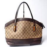 Gucci 339002 GG Bamboo Canvas Shoulder Bag