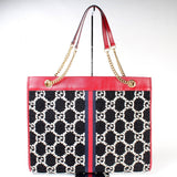 Gucci 537219 Tweed Rajah Chain GG Tote Large Bag