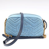 Gucci 447632 Marmont Small Denim Camera Bag