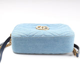 Gucci 447632 Marmont Small Denim Camera Bag