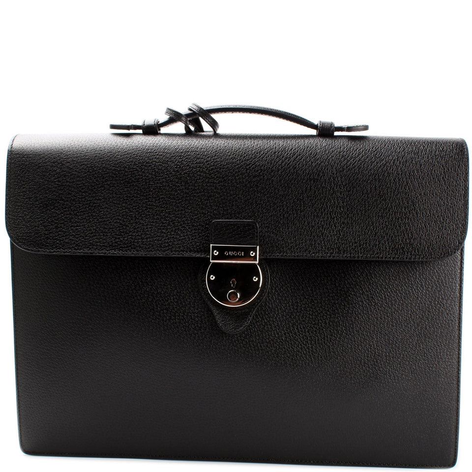 Gucci 281402 Flap Briefcase Leather Bag