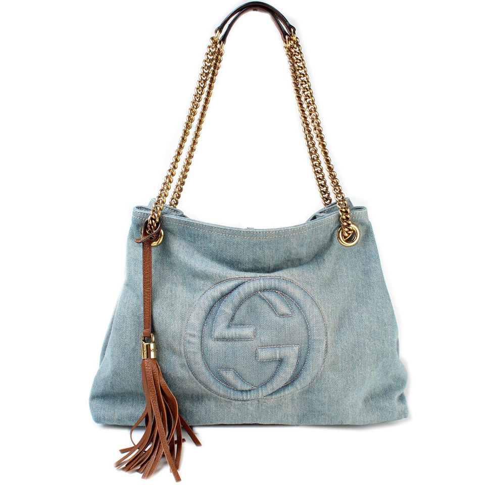 Gucci 308982 Soho Denim Shoulder Medium Bag