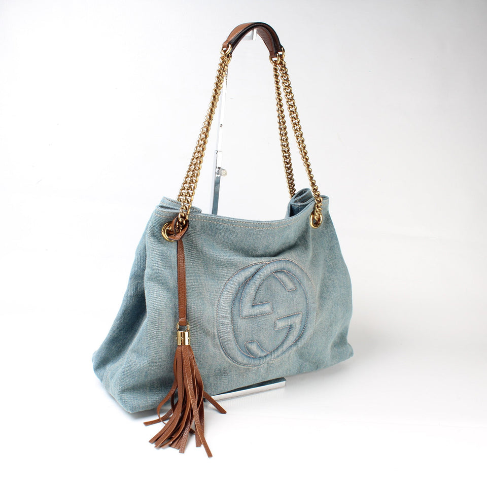 Gucci 308982 Soho Denim Shoulder Medium Bag